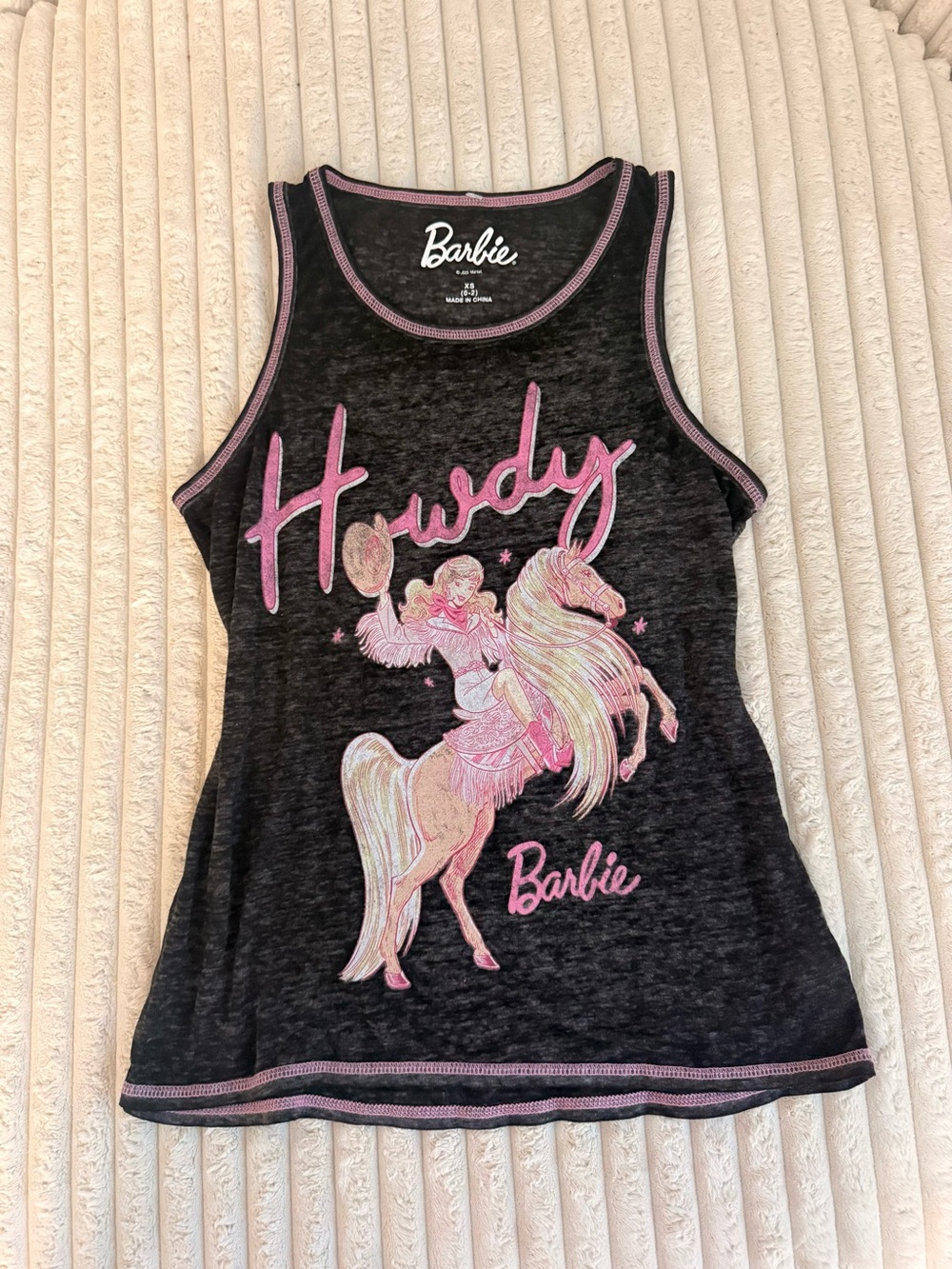 Barbie Black & Pink 'Howdy' Horse Graphic Tank
